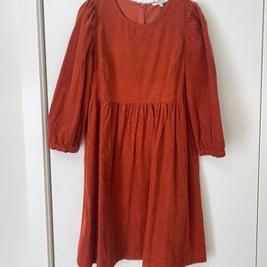 Madewell Burnt Orange/Rust Corduroy Dress